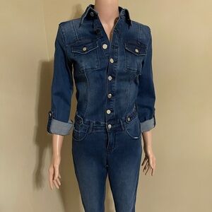 Bebe Women’s Blue Denim Jumpsuit